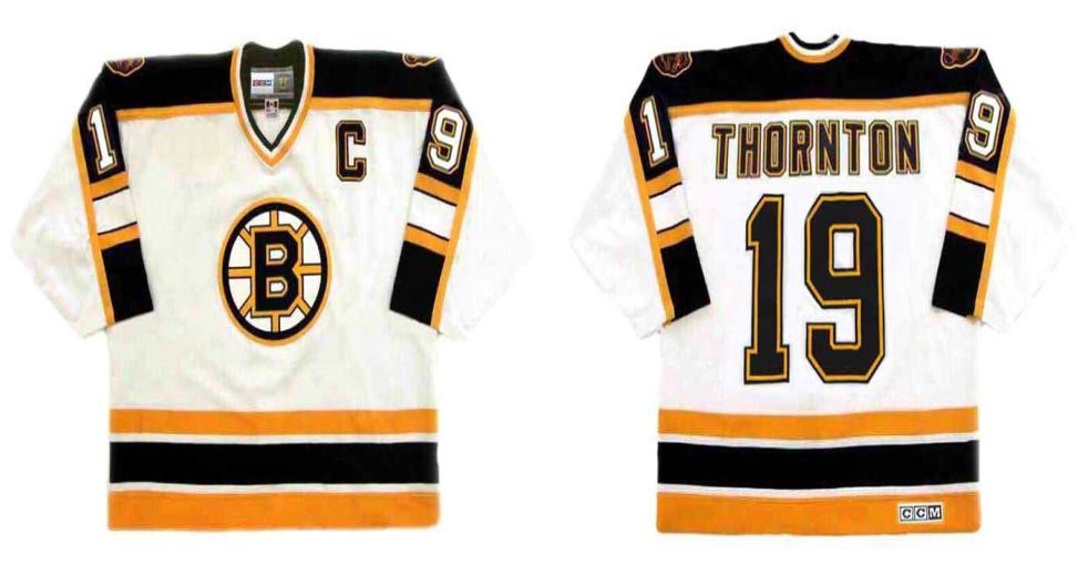 2019 Men Boston Bruins 19 Thornton White CCM NHL jerseys